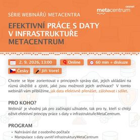 Invitation to the webinar "Effective Work with Data in the MetaCentrum Infrastructure"